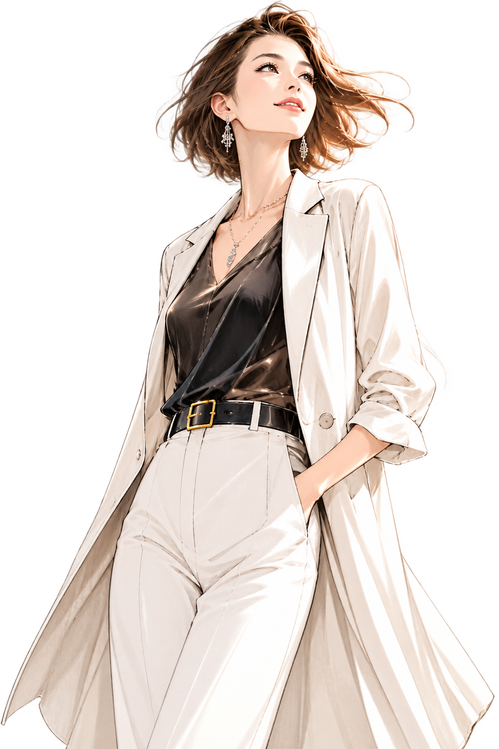 輝く女性のイラスト